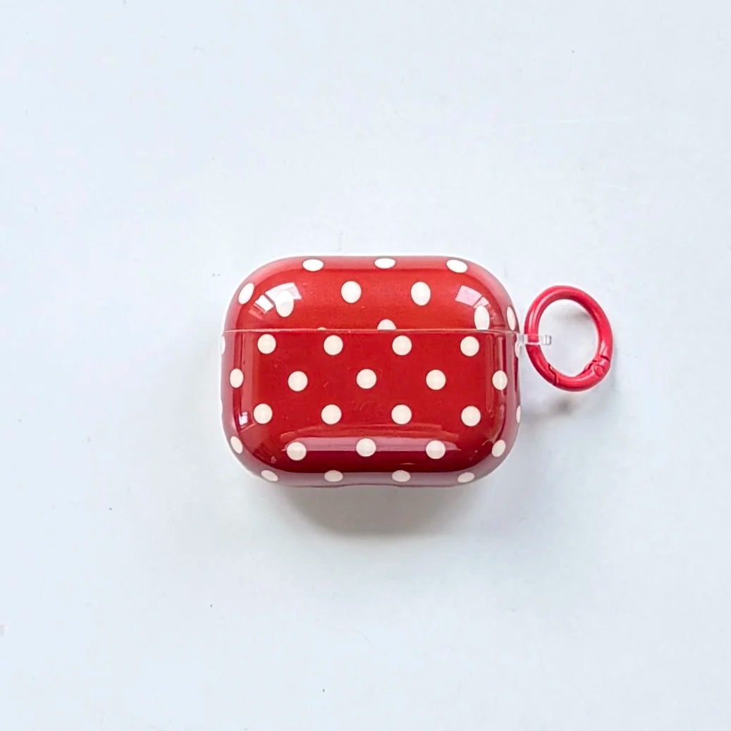 Simple Classic Polka Dot Pattern Twelve Colors Protective Earphone Case Cover Case For AirPods 1 2 3 4 Pro Pro2 Pro3 with Ring