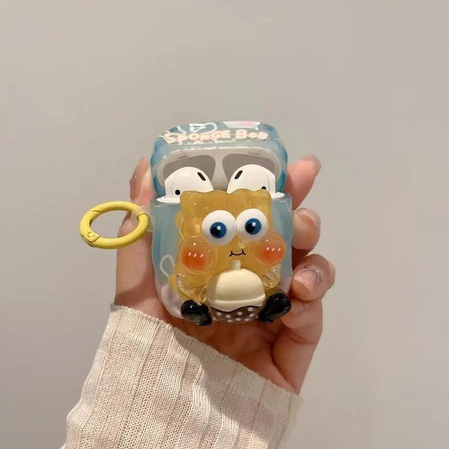 Cute Cartoon Earphone Case for Apple AirPods 4 Case Candy Color Case for Airpods 1 2 3 Pro Pro2 Pro3 Protective Cover with Hook