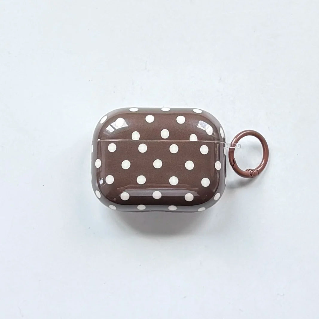 Simple Classic Polka Dot Pattern Twelve Colors Protective Earphone Case Cover Case For AirPods 1 2 3 4 Pro Pro2 Pro3 with Ring