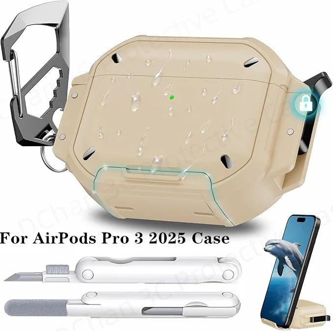  for New AirPods Pro 3 Waterproof Case Full Heavy Duty Protection Cover Anti-Scratch Hard Shell Cover For AirPods 4 Pro 3 Cover