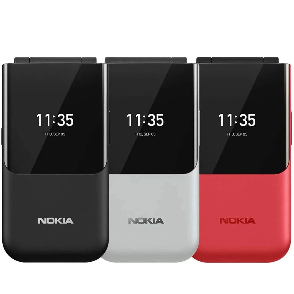 Nokia 2720 4G Flip Spare Phone 2SIM 2.8-inch 3.5mm WiFi MP3/MP4 1500mAh Bluetooth Snapdragon Nokia2720 Used Phone Unlock
