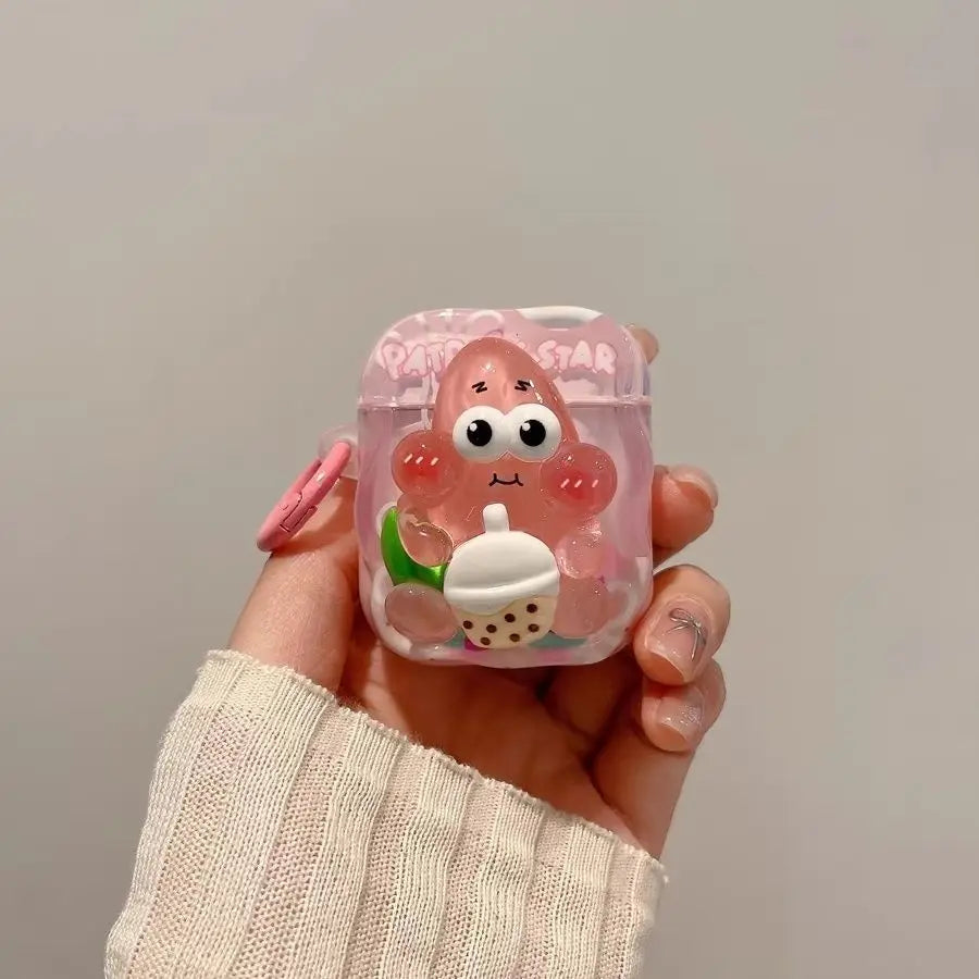 Cute Cartoon Earphone Case for Apple AirPods 4 Case Candy Color Case for Airpods 1 2 3 Pro Pro2 Pro3 Protective Cover with Hook