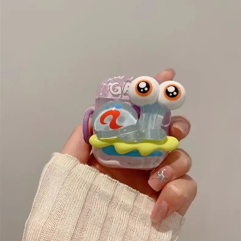 Cute Cartoon Earphone Case for Apple AirPods 4 Case Candy Color Case for Airpods 1 2 3 Pro Pro2 Pro3 Protective Cover with Hook