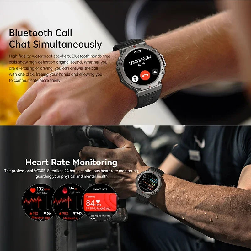 2026 Military Smart Watch with GPS 10ATM Waterproof AMOLED Screen, 6-Frequency Satellite Navigation Outdoor Sports Fitness Watch