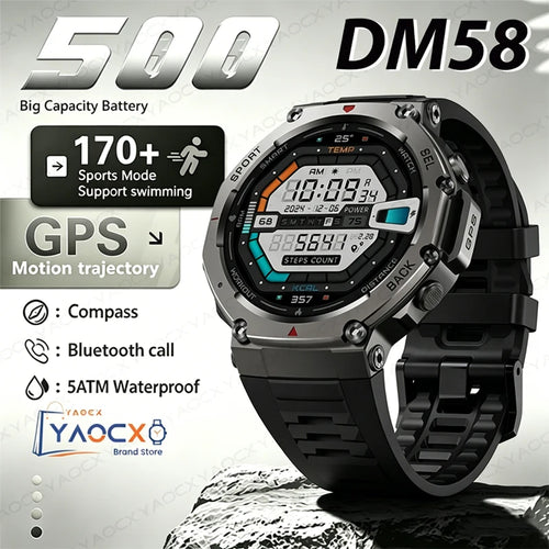 2026 Military Smart Watch with GPS 10ATM Waterproof AMOLED Screen, 6-Frequency Satellite Navigation Outdoor Sports Fitness Watch