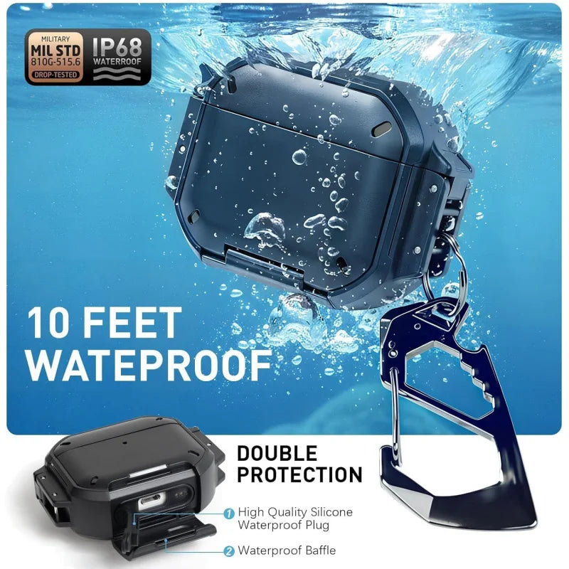  for New AirPods Pro 3 Waterproof Case Full Heavy Duty Protection Cover Anti-Scratch Hard Shell Cover For AirPods 4 Pro 3 Cover