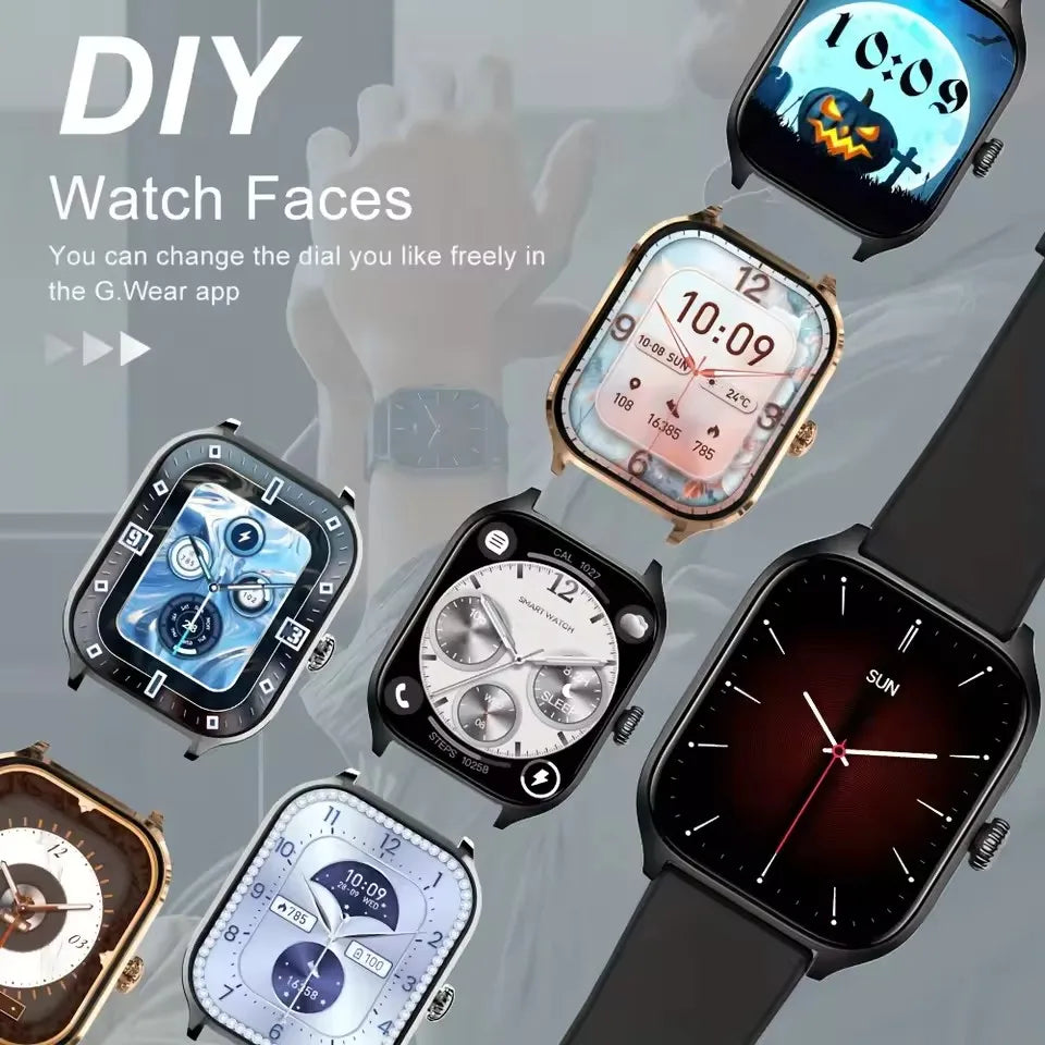 2026 New Smart Watch Men Android Phone Bluetooth Call Blood Oxygen/Pressure Monitoring Sports Waterproof Women Smart Watch HW12
