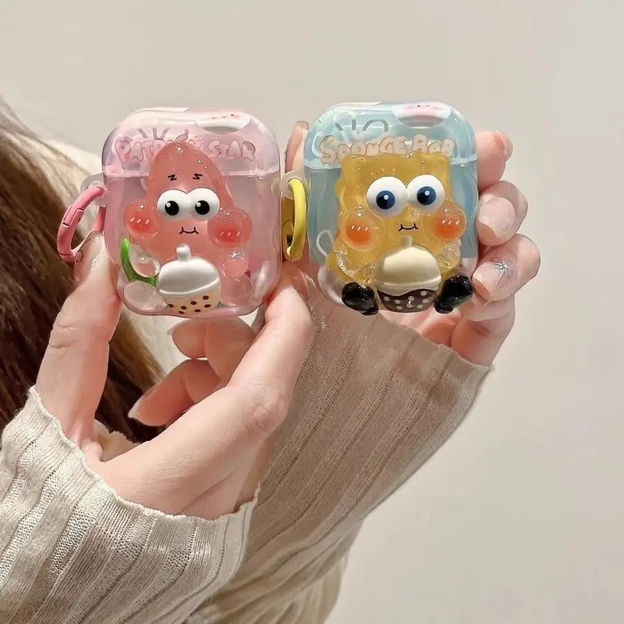 Cute Cartoon Earphone Case for Apple AirPods 4 Case Candy Color Case for Airpods 1 2 3 Pro Pro2 Pro3 Protective Cover with Hook