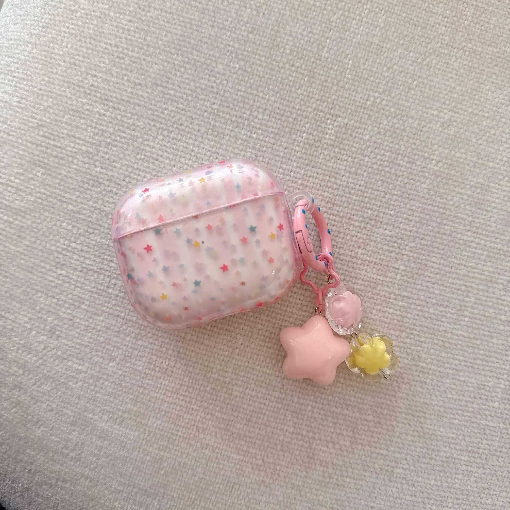 Pink colorful stars ins pendant imd earphone case wireless bluetooth charging box for apple airpods pro 3 2 2nd 4 1