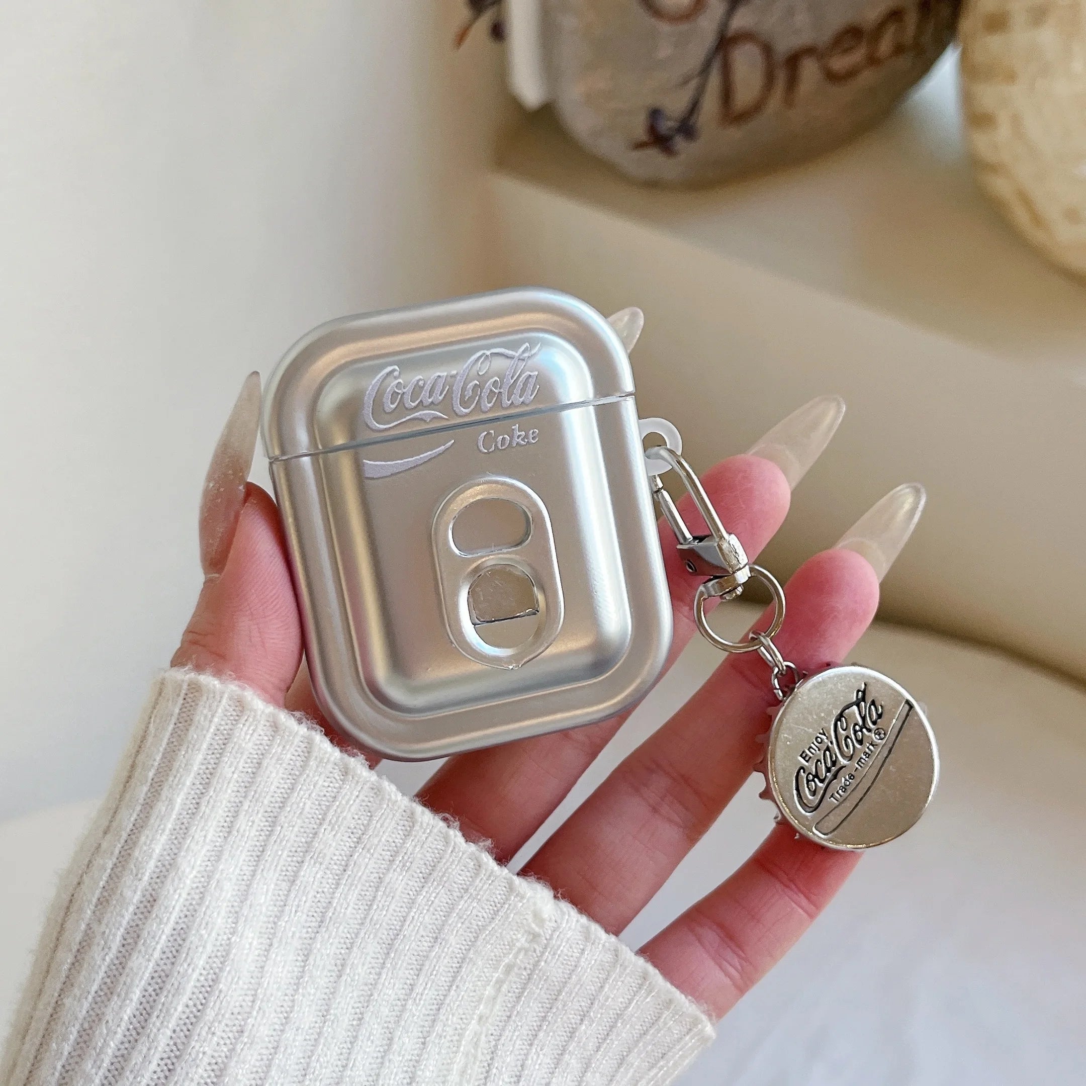 3D Pull tab Electroplate Earphone Case For Airpods Pro 3 Protective Cover For Apple Airpods Pro 3 Case Silver TPU With Chain