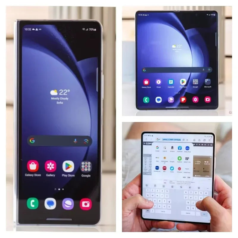 Network Unlock Android Rrefurbished Phone Samsung Galaxy Z Fold 5 5G 12GB RAM+256GB ROM Foldable Screen Smartphone with NFC