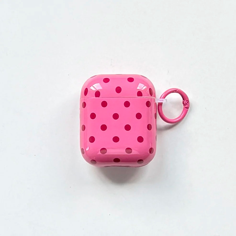 Simple Classic Polka Dot Pattern Twelve Colors Protective Earphone Case Cover Case For AirPods 1 2 3 4 Pro Pro2 Pro3 with Ring