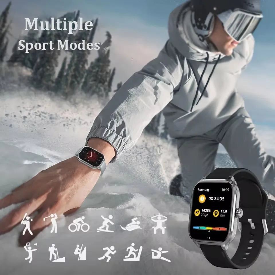 2026 New Smart Watch Men Android Phone Bluetooth Call Blood Oxygen/Pressure Monitoring Sports Waterproof Women Smart Watch HW12