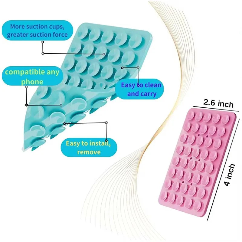 Silicone suction cup phone stand with strong double-sided no-hand grip, video fixing pad, silicone rubber suction，silicone case