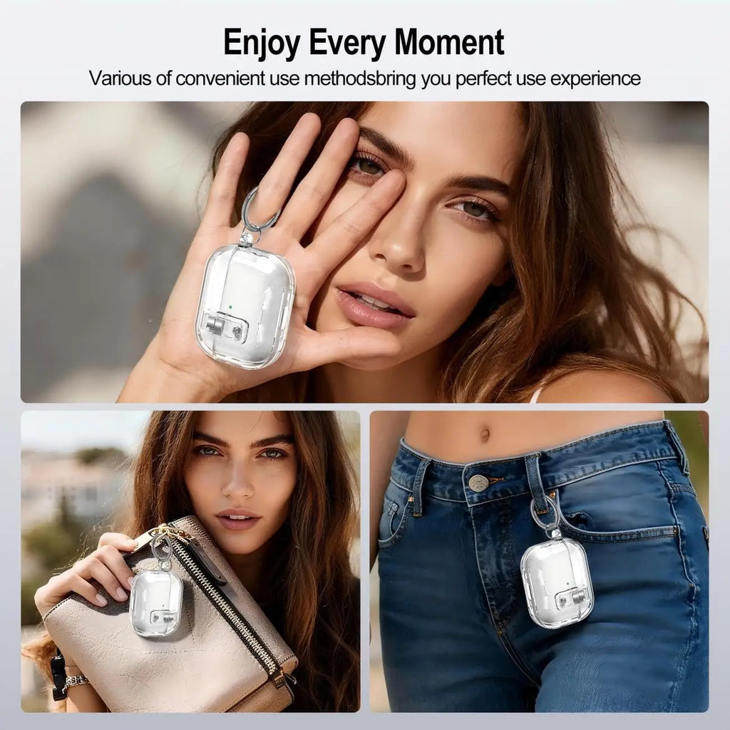 Case for AirPods Pro 3/Pro2/Pro/4 Safety Lock Phone Stand Design Auto-Open Lid Case Cover with Keychain for AirPods 4/Pro 3/Pro