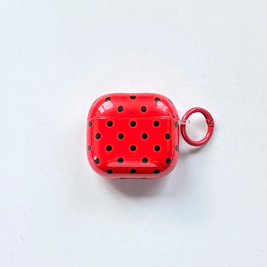 Simple Classic Polka Dot Pattern Twelve Colors Protective Earphone Case Cover Case For AirPods 1 2 3 4 Pro Pro2 Pro3 with Ring