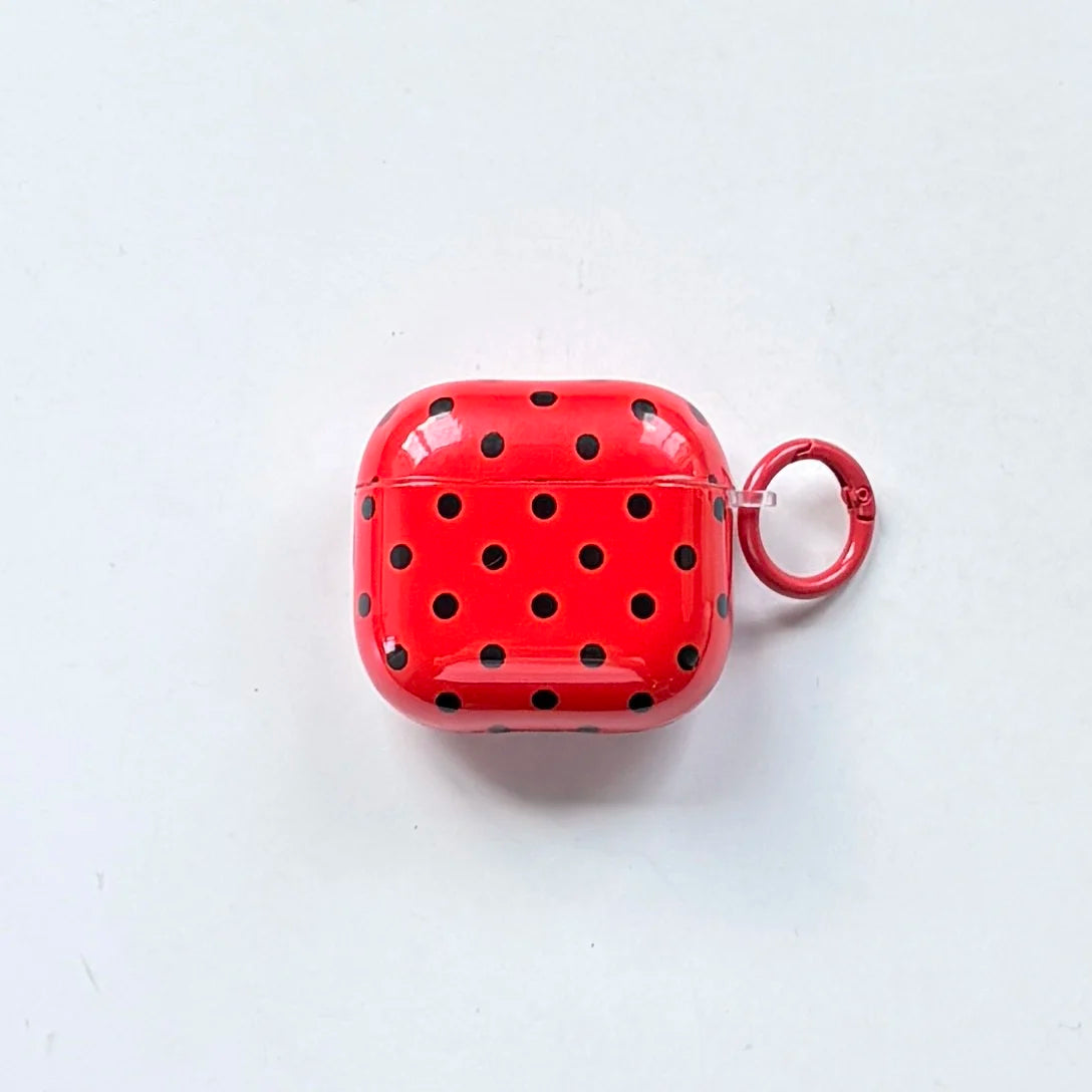 Simple Classic Polka Dot Pattern Twelve Colors Protective Earphone Case Cover Case For AirPods 1 2 3 4 Pro Pro2 Pro3 with Ring
