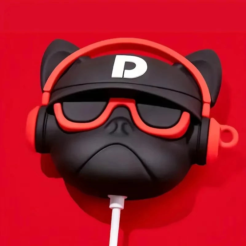 For Airpods 3 2 1 Pro 2 3D Hip-hop Bulldog Earphone Case For Airpods Pro2 Protective Case Cute Cartoon Silicone Cover