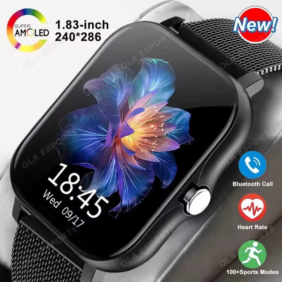2026 New Smart Watch Men Android Phone Bluetooth Call Blood Oxygen/Pressure Monitoring Sports Waterproof Women Smart Watch HW12