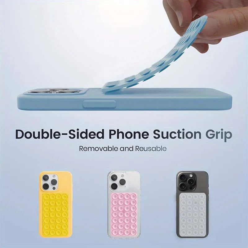 Silicone suction cup phone stand with strong double-sided no-hand grip, video fixing pad, silicone rubber suction，silicone case
