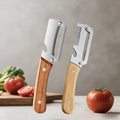 Kitchen Peeler Stainless Steel Vegetable Peeler with Wooden Handle for Peeling and Slicing Fruits and Vegetables Kitchen Tool