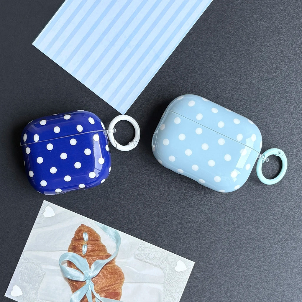 Simple Classic Polka Dot Pattern Twelve Colors Protective Earphone Case Cover Case For AirPods 1 2 3 4 Pro Pro2 Pro3 with Ring