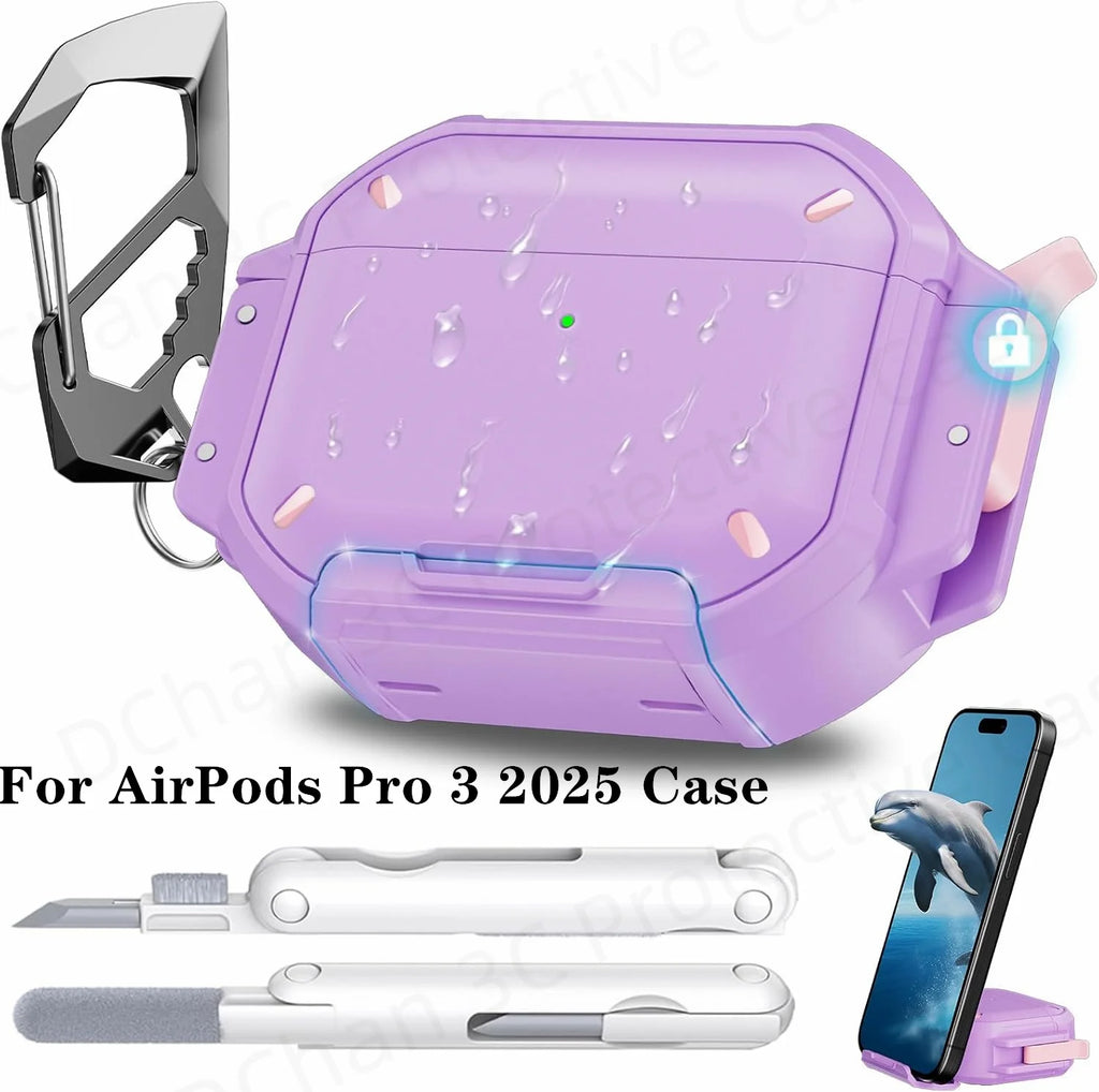  for New AirPods Pro 3 Waterproof Case Full Heavy Duty Protection Cover Anti-Scratch Hard Shell Cover For AirPods 4 Pro 3 Cover