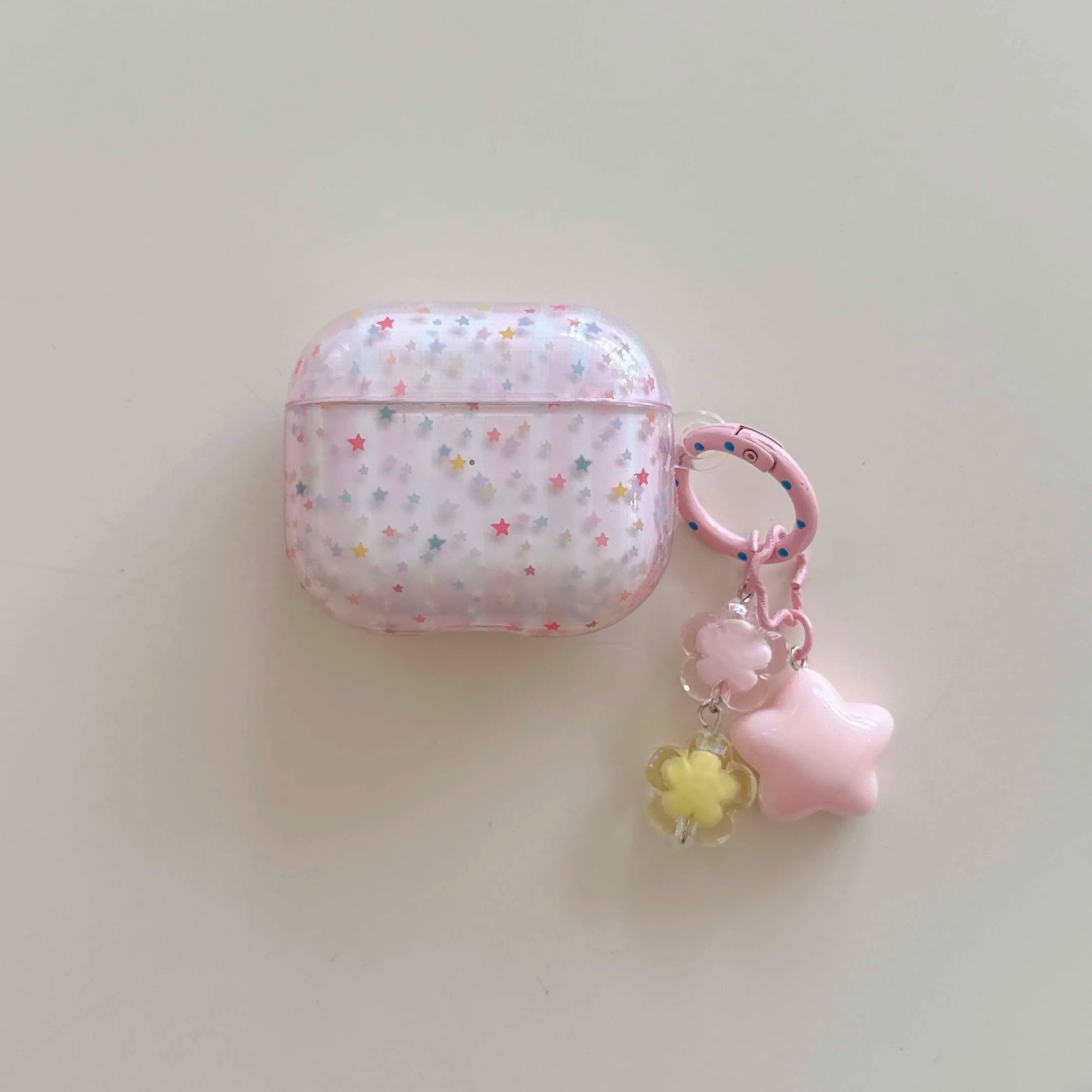 Pink colorful stars ins pendant imd earphone case wireless bluetooth charging box for apple airpods pro 3 2 2nd 4 1